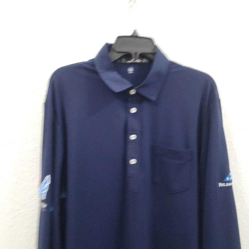 Ralph Lauren X Navy Blue Mens Polyester Elastine Polo Shirt Size L/G.